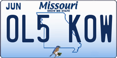 MO license plate OL5K0W