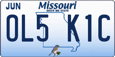 MO license plate OL5K1C