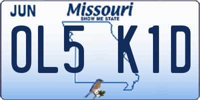 MO license plate OL5K1D