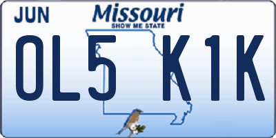 MO license plate OL5K1K