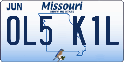 MO license plate OL5K1L