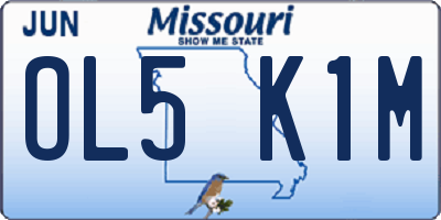 MO license plate OL5K1M