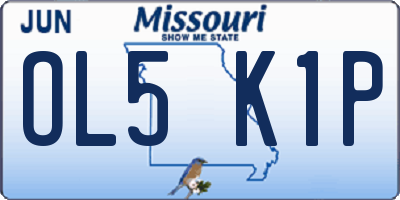 MO license plate OL5K1P