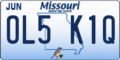 MO license plate OL5K1Q