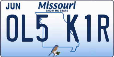 MO license plate OL5K1R