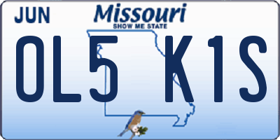 MO license plate OL5K1S