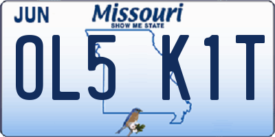 MO license plate OL5K1T
