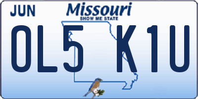 MO license plate OL5K1U