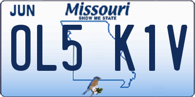 MO license plate OL5K1V