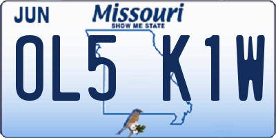 MO license plate OL5K1W