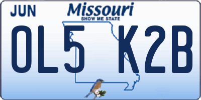 MO license plate OL5K2B