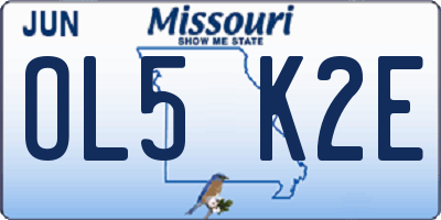 MO license plate OL5K2E