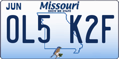 MO license plate OL5K2F