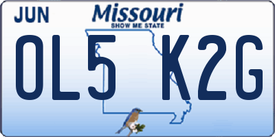 MO license plate OL5K2G
