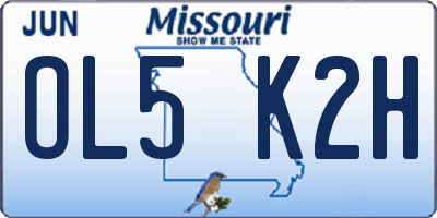 MO license plate OL5K2H