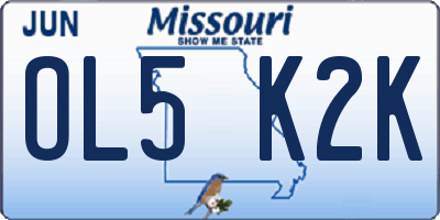 MO license plate OL5K2K