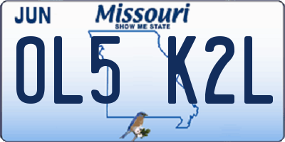 MO license plate OL5K2L