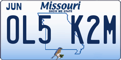 MO license plate OL5K2M