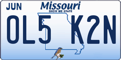 MO license plate OL5K2N