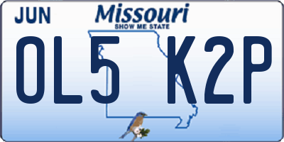 MO license plate OL5K2P