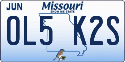 MO license plate OL5K2S