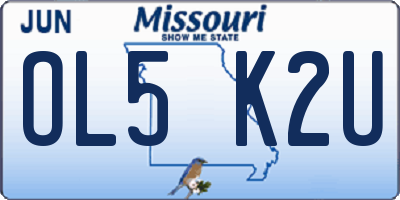 MO license plate OL5K2U