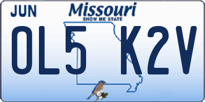 MO license plate OL5K2V