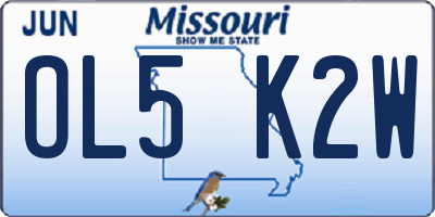 MO license plate OL5K2W