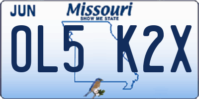 MO license plate OL5K2X