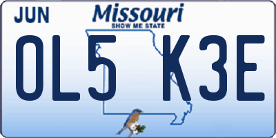 MO license plate OL5K3E