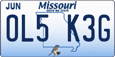 MO license plate OL5K3G