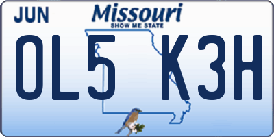 MO license plate OL5K3H
