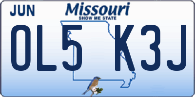 MO license plate OL5K3J