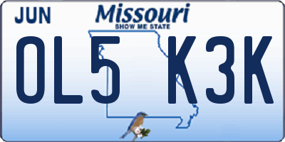 MO license plate OL5K3K