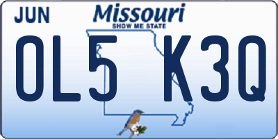 MO license plate OL5K3Q