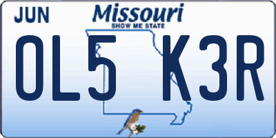 MO license plate OL5K3R