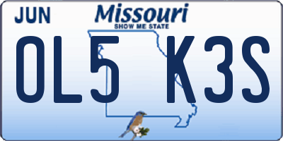 MO license plate OL5K3S