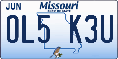 MO license plate OL5K3U