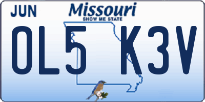MO license plate OL5K3V