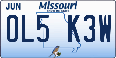 MO license plate OL5K3W