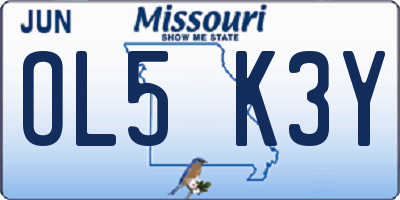 MO license plate OL5K3Y