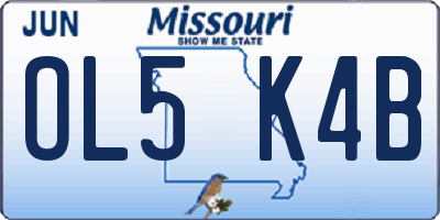 MO license plate OL5K4B