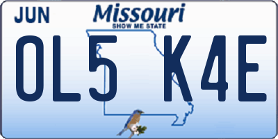 MO license plate OL5K4E