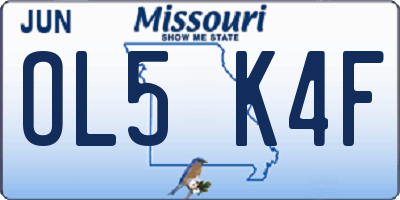 MO license plate OL5K4F