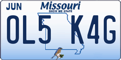 MO license plate OL5K4G