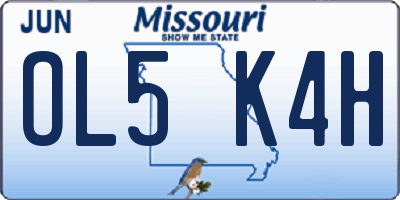 MO license plate OL5K4H