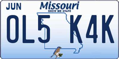 MO license plate OL5K4K
