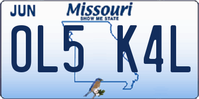 MO license plate OL5K4L