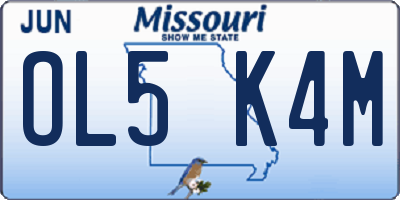 MO license plate OL5K4M