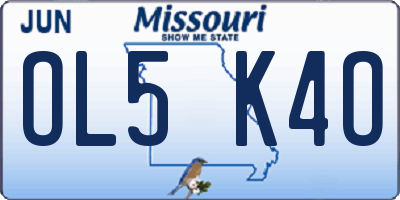 MO license plate OL5K4O
